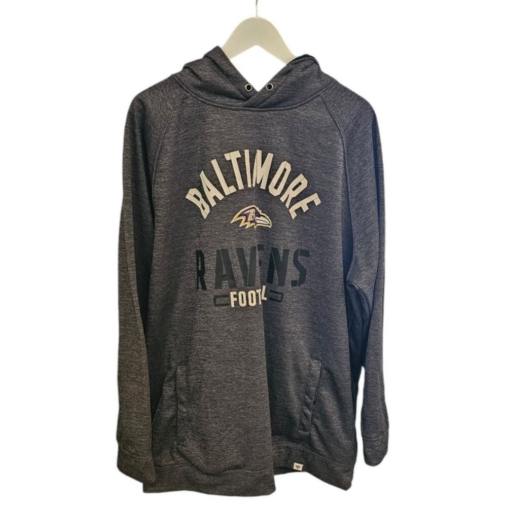 Baltimore Ravens NFL Pro Line Fanatics Hoodie 2X Sweatshirt Gray Long Sleeve Pul